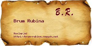 Brum Rubina névjegykártya